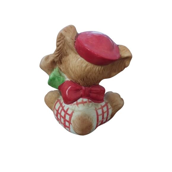 Vintage UCGC Christmas Holiday Dog Figurines Porcelain Made In Taiwan 3" - Picture 3 of 6